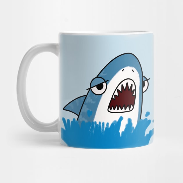 Cute Angry Shark Kawaii by Trippycollage